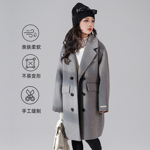 儿童双面羊绒大衣秋冬女童羊毛呢大衣男童大童双面呢羊毛大衣外套