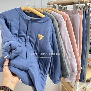 儿童棉袄裤子学生校服神器保暖套装加厚外套冬季家居服男女童睡衣
