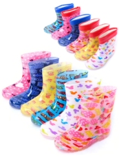 Резиновые сапоги детские 可爱儿童雨鞋男童女童小童宝宝水晶雨靴时尚防滑幼儿中筒卡通水鞋 OTHER