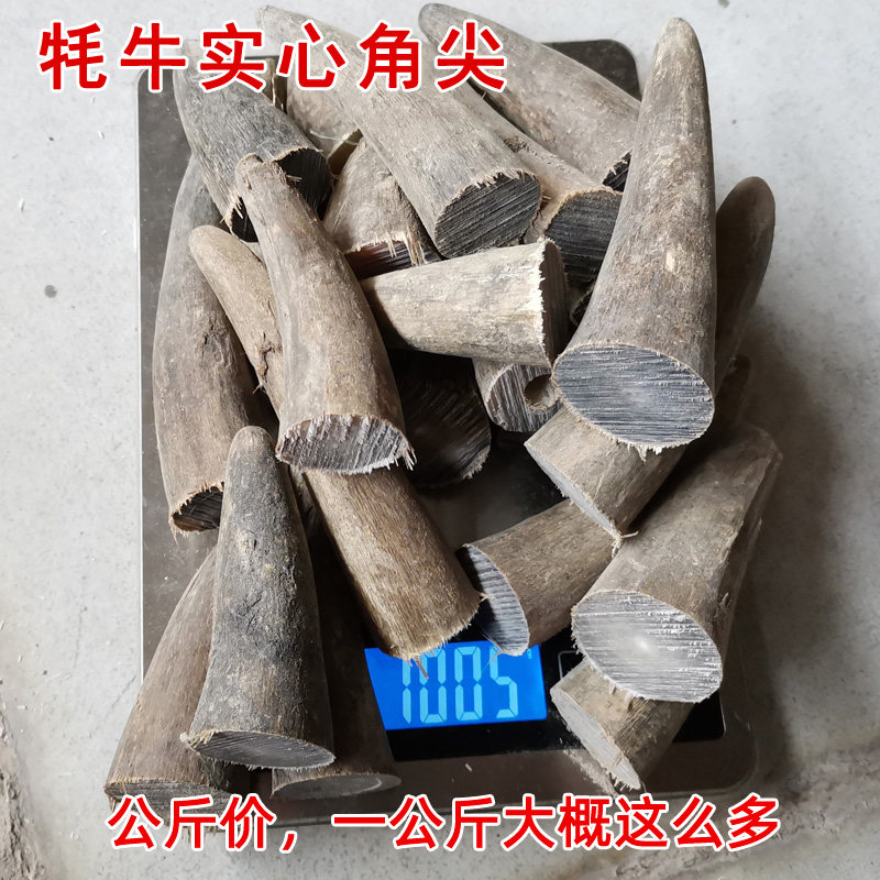 天然实心白牦牛角原料毛料弹弓DIY印章佛珠手工艺品材料雕刻加工