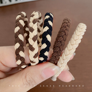 麻花辫头绳编织发绳2025年新款扎头发简约气质皮筋发圈高马尾头饰