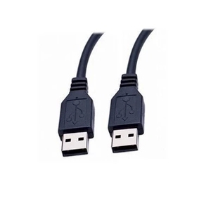 纯铜1.5米3米 USB 2.0 黑色 对录线 1.5M 带磁环 公对公 对拷线