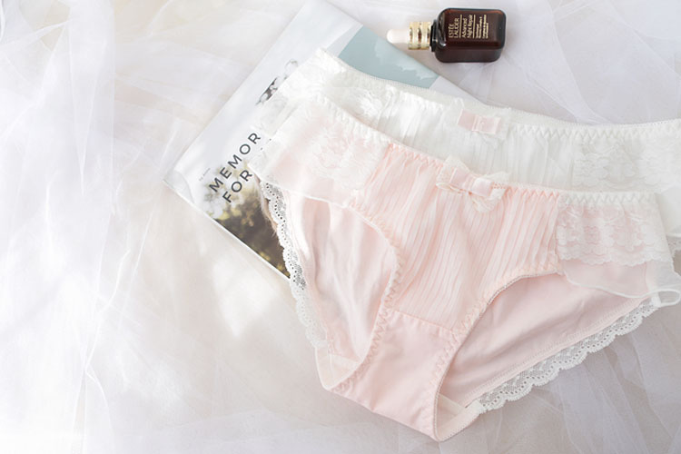 蝴蝶结雪纺甜美百褶飞边女内裤