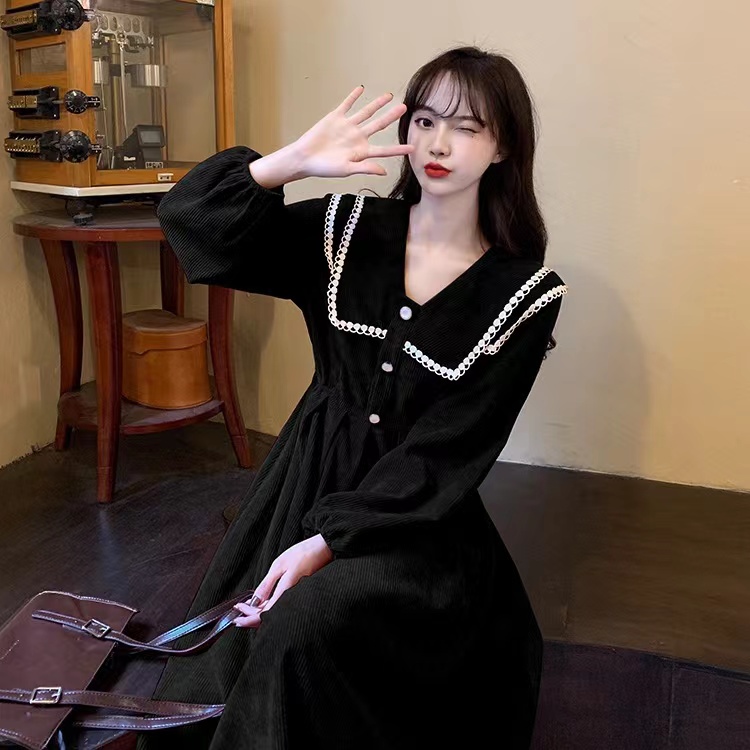 HM法式白色连衣裙气质女装秋季新款2024小个子高级感小显瘦长袖
