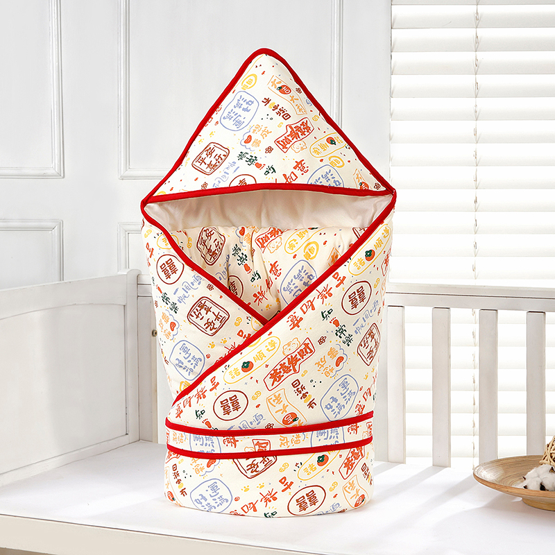 新生婴儿包被春秋冬季外出抱被推车毯小宝宝产房加厚手工棉花襁褓