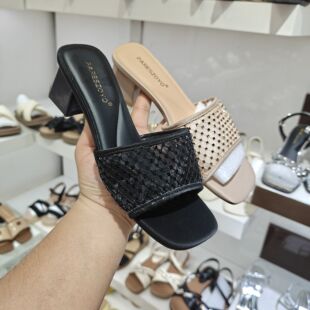 外穿拖鞋 镂空网眼布方头细高跟时尚 0083 凉拖个性 百左右2025新款