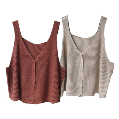 单排扣百搭V领单排扣马甲宽松