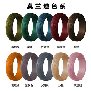 新款 戒指 5.7mm树皮纹硅胶戒指男女通用手饰戒指欧美跨境热销爆款