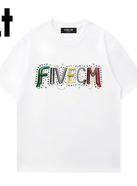 it :5cm/FIVECM夏季圆领复古短袖男女款基础Logo排版个性正肩T恤X