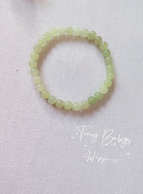 （Tong Babys）Young手作 天然和田玉晴水系列女士单圈手串