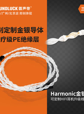 Labkable/乐机宝Harmonic金银Utopia耳机升级线T1大乌HD800圆声带