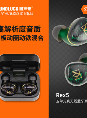 Noble Rex5圈铁平板三混合五单元真无线蓝牙降噪入耳机圆声带行货