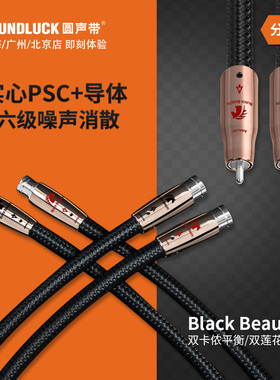 audioquest线圣Black Beauty黑俊双莲花XLR平衡信号线 圆声带行货