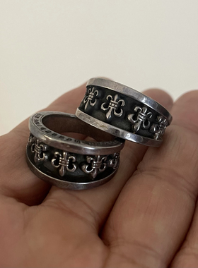 现货特价925纯银复古童军花纯银戒指/码数16 号