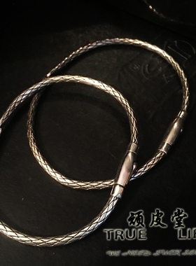 复古编制图腾纯银手镯