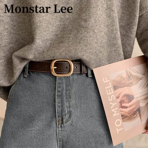 MonstarLee皮带女士棕色裤腰带ins风潮黑装饰裤带腰带男2026新款
