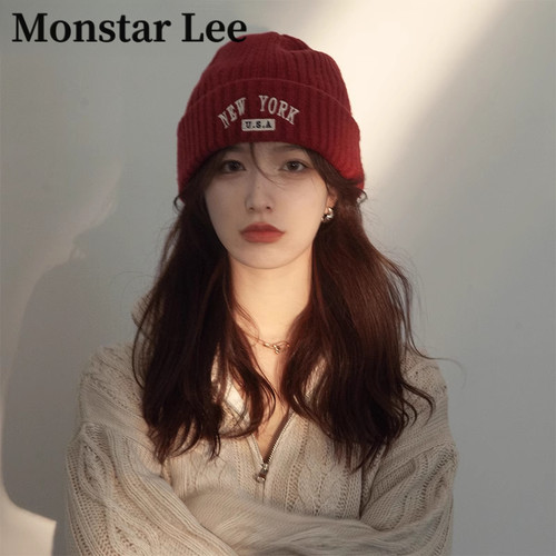 MonstarLee情侣毛线帽护耳冷帽