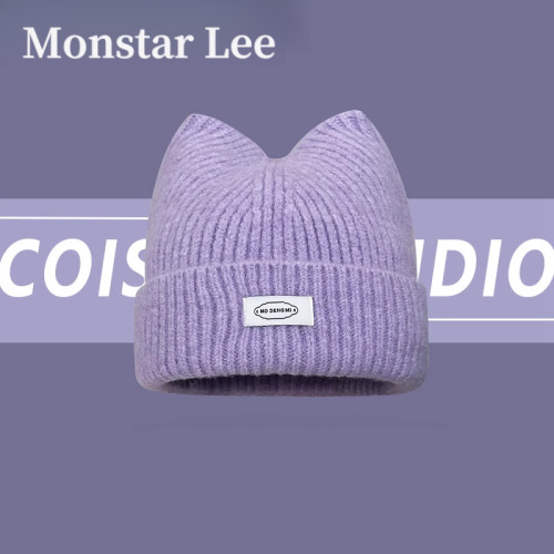 MonstarLee保暖百搭简约针织帽