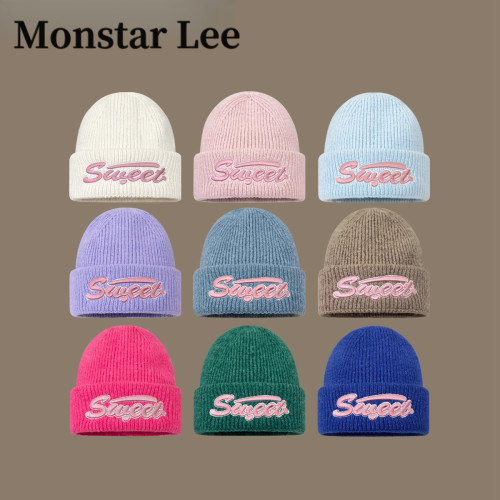 MonstarLee秋冬刺绣毛线帽