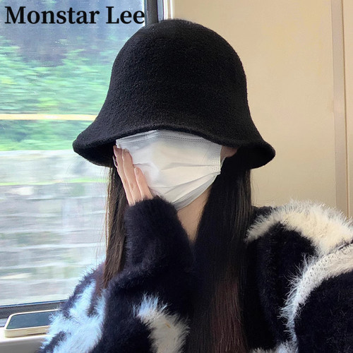 水桶帽保暖毛呢盆帽MonstarLee