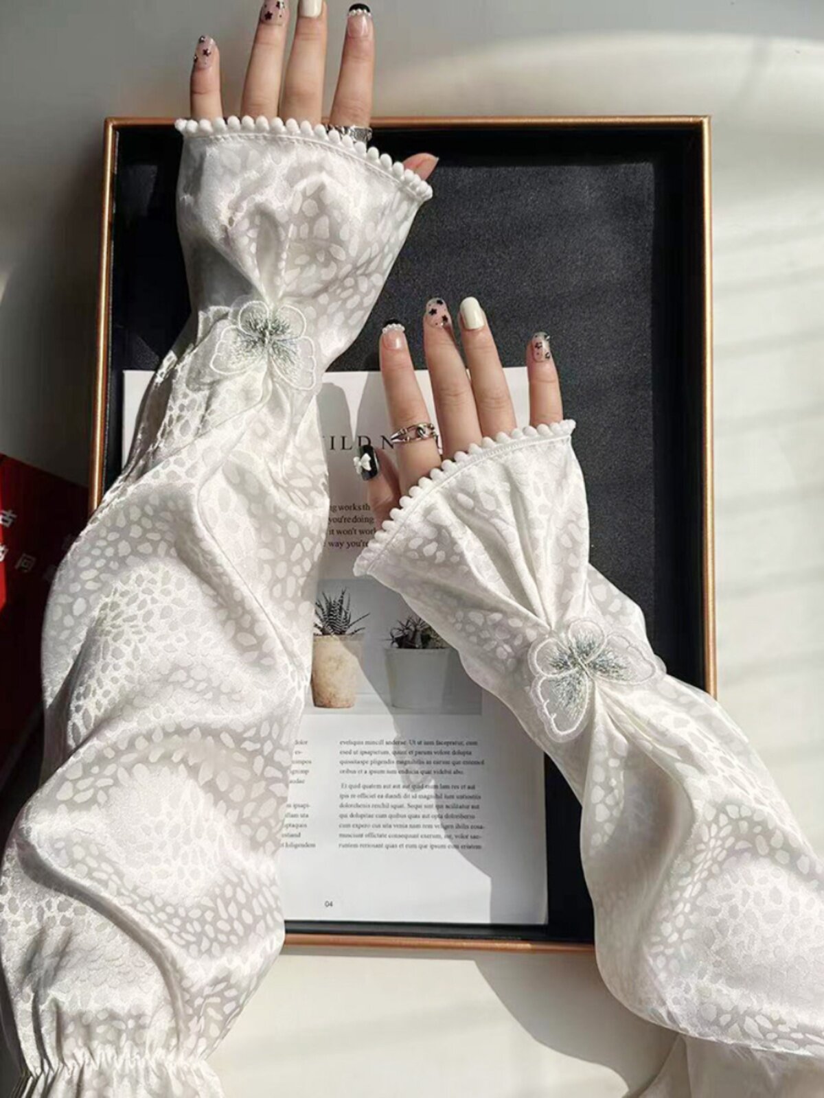 SUMMER SUNSCREEN SLEEVES THIN UV PROTECTION LOOSE DRIVING BREATHABLE LONG NATIONAL STYLE ICE SILK ARM GLOVES WOMEN