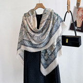 民族风腰果花印花130大方巾2025春夏季 围巾女旅游空调房披肩 新品