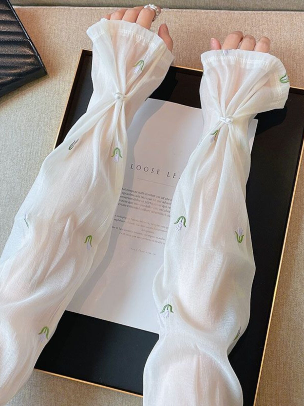 SUMMER SUNSCREEN SLEEVE SLEEVE CHIFFON LOOSE ICE SLEEVE COVER THE BACK OF THE HAND SHADE BREATHABLE ARM PROTECTION CHIFFON CUTE GLOVES THIN