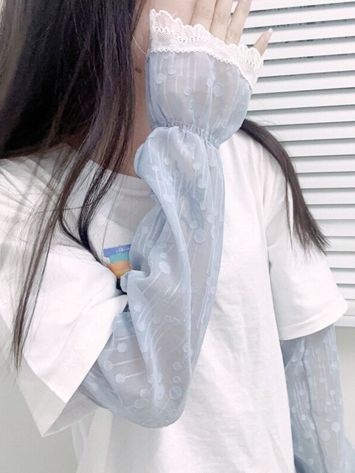 SUMMER SUNSCREEN SLEEVE SLEEVE CHIFFON LOOSE ICE SLEEVE COVER THE BACK OF THE HAND SHADE BREATHABLE ARM PROTECTION CHIFFON CUTE GLOVES THIN