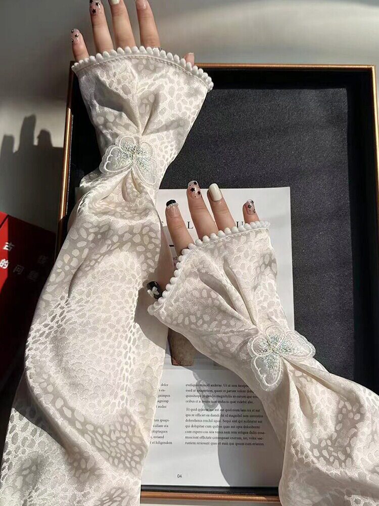 SUMMER SUNSCREEN SLEEVES THIN UV PROTECTION LOOSE DRIVING BREATHABLE LONG NATIONAL STYLE ICE SILK ARM GLOVES WOMEN
