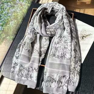 棉麻围巾女春秋优雅文艺旅游百搭长款大披肩丝巾冬天保暖薄款纱巾