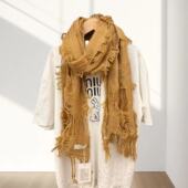 辣妹小众亚文化保暖围脖 美式 废土风y2k含49%绵羊毛围巾冬季 女薄款