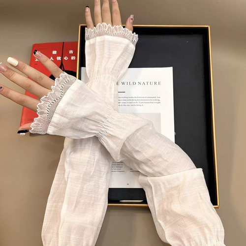 日系棉麻风防晒袖套女夏季冰袖百搭宽松大码护袖薄款透气套袖护臂 - 封面