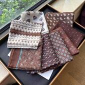 复古美拉德色系文艺小方巾百搭装 饰透气头巾发带劲饰显白领巾丝巾