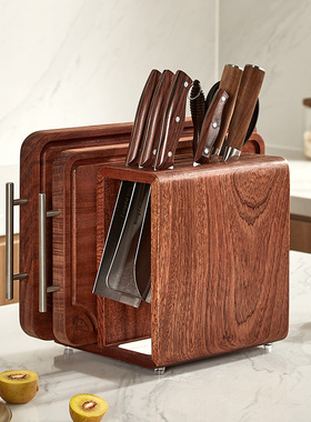 实木刀架菜板架一体多功能厨房置物架案板砧板架刀具收纳架菜刀座