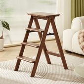 实木梯凳家用折叠梯子凳子两用多功能人字梯三步登高台阶凳楼梯椅