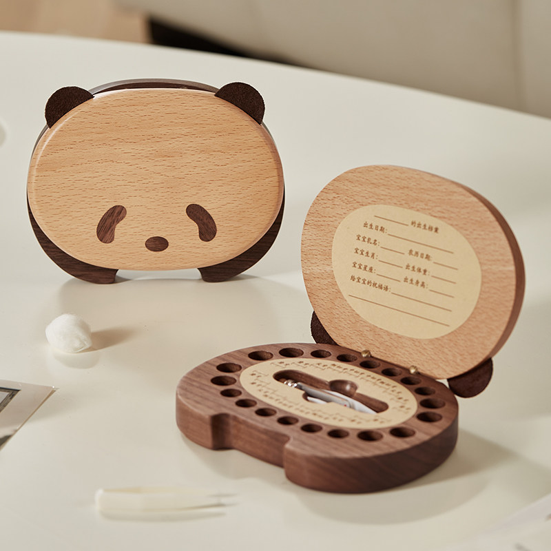 实木乳牙收纳盒牙齿纪念儿童女孩男孩宝宝换牙收藏盒装牙齿的盒子