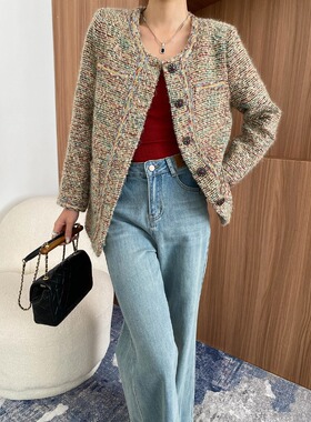 尤物 早春新款 艺术感重工彩色编织肌理粗花呢小香风外套 SN7110