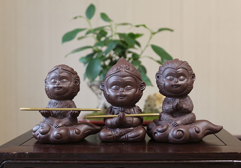 金箍棒孙悟空茶宠宜兴紫砂摆件齐天大圣归来小雕塑可爱萌猴子卡通