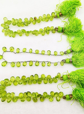 时尚风珠宝天然橄榄石耳钉手链