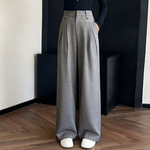 春款裤子女2026新款宽松休闲直筒西装裤垂感显瘦阔腿裤