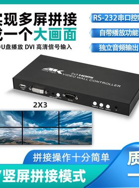 解码一体机切换器同步器控制器SW041Shdmi.02X2拼接播放器分配器