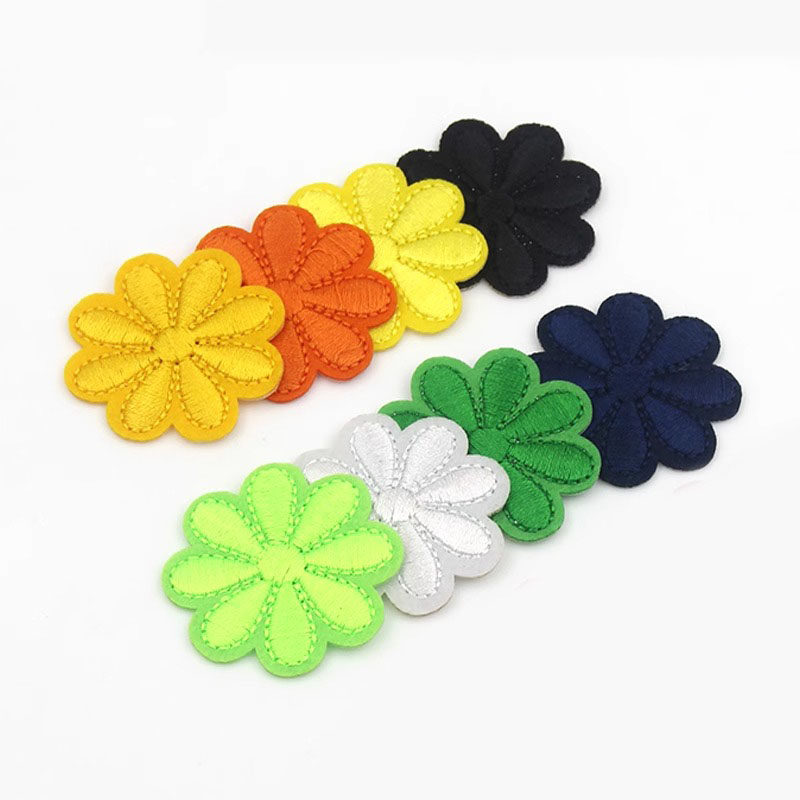 儿童布贴补丁贴装饰迷你花朵背胶补丁贴布小号补洞贴卡通刺绣布贴