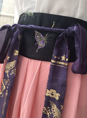 汉元素侧插口腰封烫金蝴蝶中性