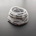 White Print Black Text