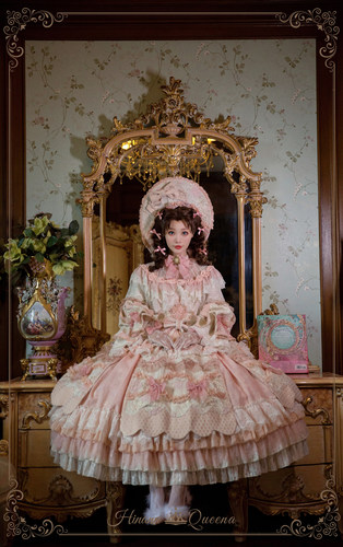 现货*HinanaQueena*古董新娘茶会复古华丽花嫁连衣裙