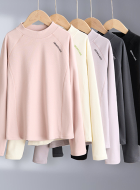 女童长袖T恤2025秋冬装新款儿童插肩袖T恤打底衫 中领a类 138