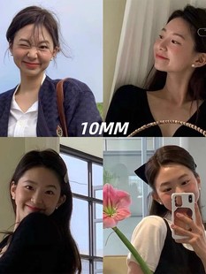 s999纯银施家fever珍珠耳钉女秋冬耳环高级感韩代韩国天然淡水小