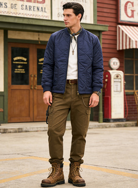 OKONKWO 改良版M43内胆夹克阿美咔叽夹棉棉服CWU绗缝夹克棉衣