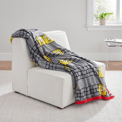 美国代购正品Nintendo 超级玛丽™ 问号块暖绒针织盖毯Supermario