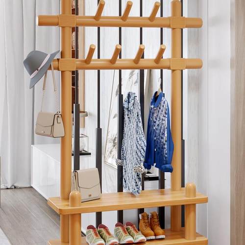 实木衣架鞋架一体实木现代太便宜